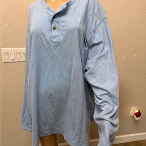 Saddlebred Light Blue Long Sleeve Henley Shirt